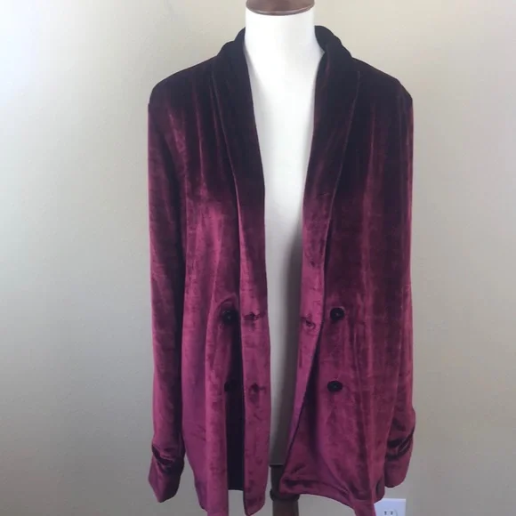 NWT Stunning! Volcom Stone Row Burgundy Soft Velvet Jacket - Size Small - Picture 11 of 16